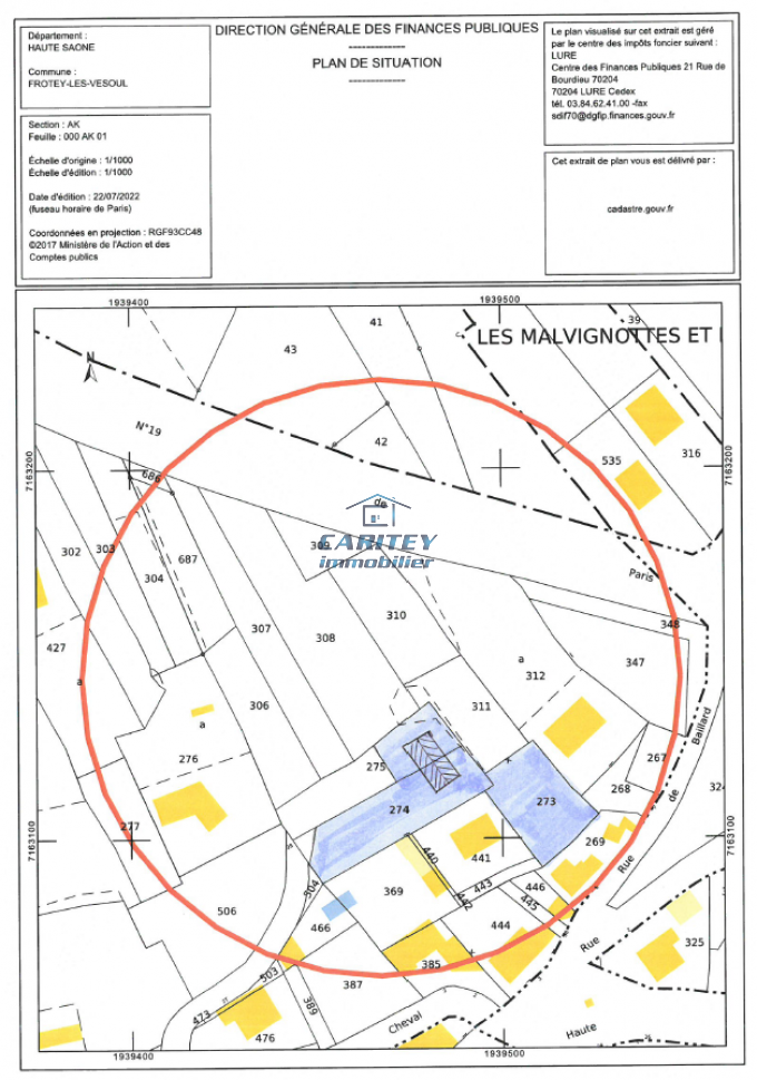 Offres de vente Terrain à batir Frotey-lès-Vesoul (70000)